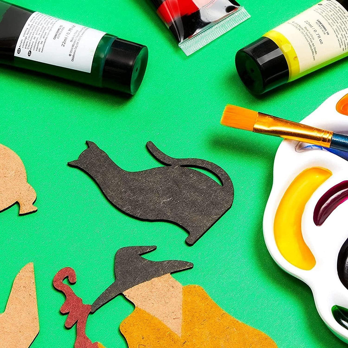 Unfinished Wood Cutouts, Witch Halloween Decorations (24 Pack) WoodArtSupply