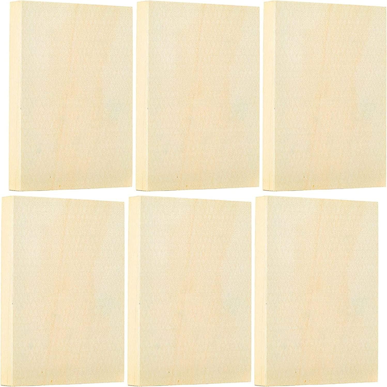 6 Pack Unfinished Wood Canvas Boards for Painting 6x6 Square Wooden Panels  for Crafts