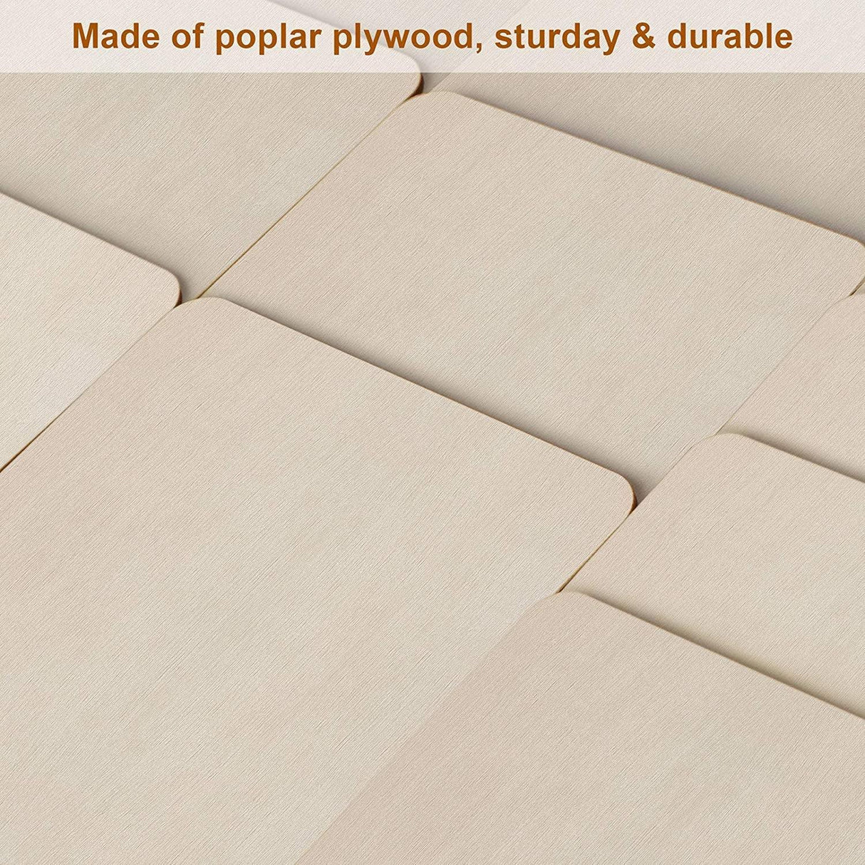 Unfinished Wood Pieces, 50Pcs 4 X 4 Inch Blank Natural Wood Square Wooden Cutouts Board WoodArtSupply