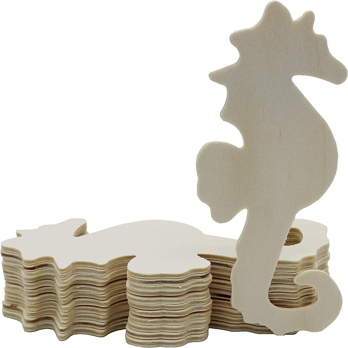 Unfinished Wood Seahorse Cutout Shapes, 5 Inch Tall, Ready to Paint or Decorate, Pack of 12 WoodArtSupply