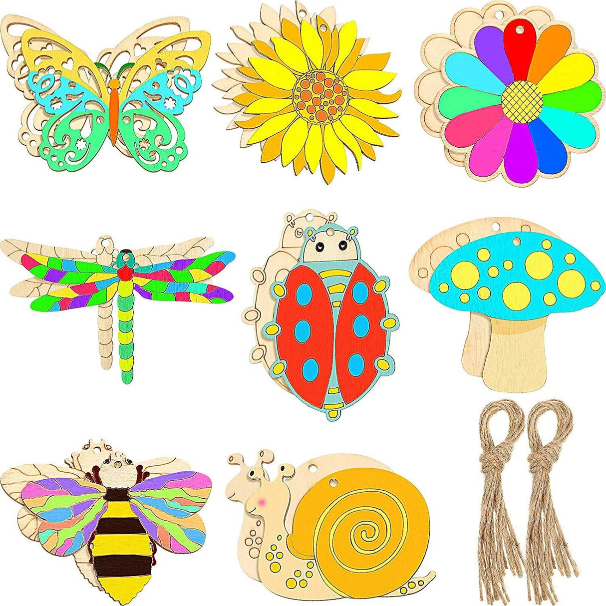 Unfinished Wooden Cutouts Butterfly Wood Slices Flower Wood Cutouts Blank Wooden Paint Crafts Kids WoodArtSupply
