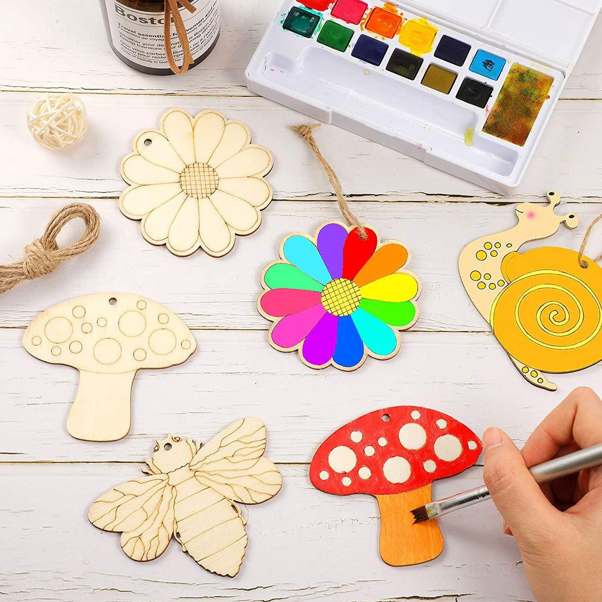 Unfinished Wooden Cutouts Butterfly Wood Slices Flower Wood Cutouts Blank Wooden Paint Crafts Kids WoodArtSupply