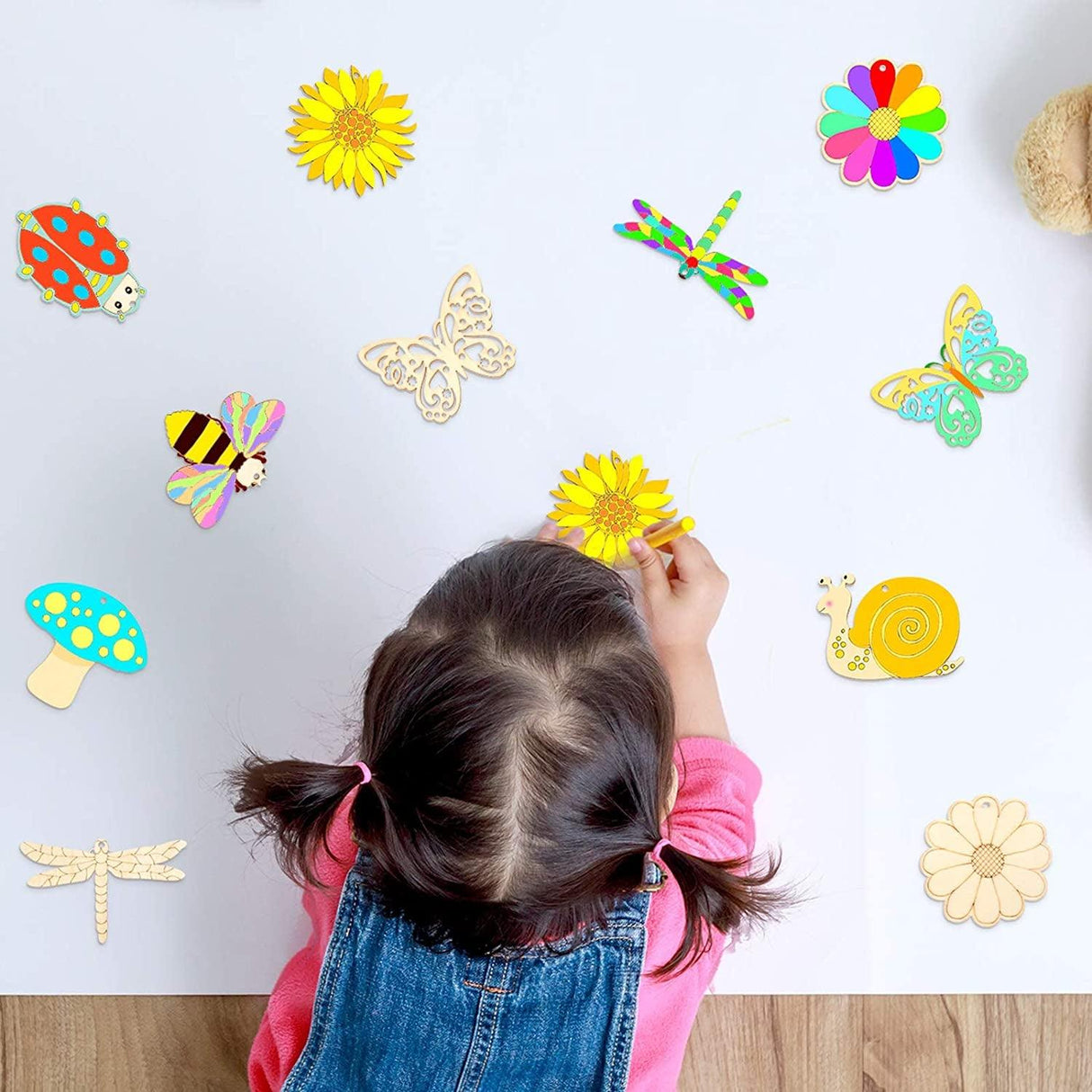 Unfinished Wooden Cutouts Butterfly Wood Slices Flower Wood Cutouts Blank Wooden Paint Crafts Kids WoodArtSupply