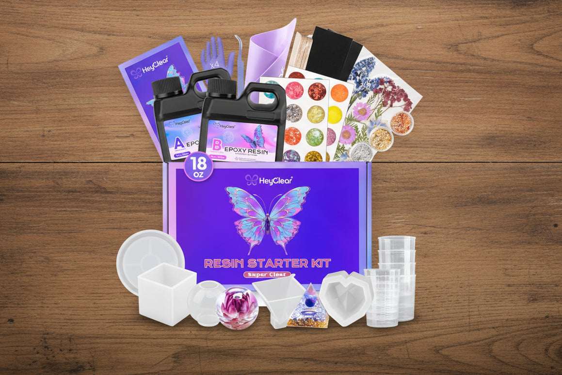 Epoxy Resin Kit for Beginners, 18 oz Clear Casting Resin with Molds, Pigments & Tools for DIY Art and Adult Craft Projects WoodArtSupply