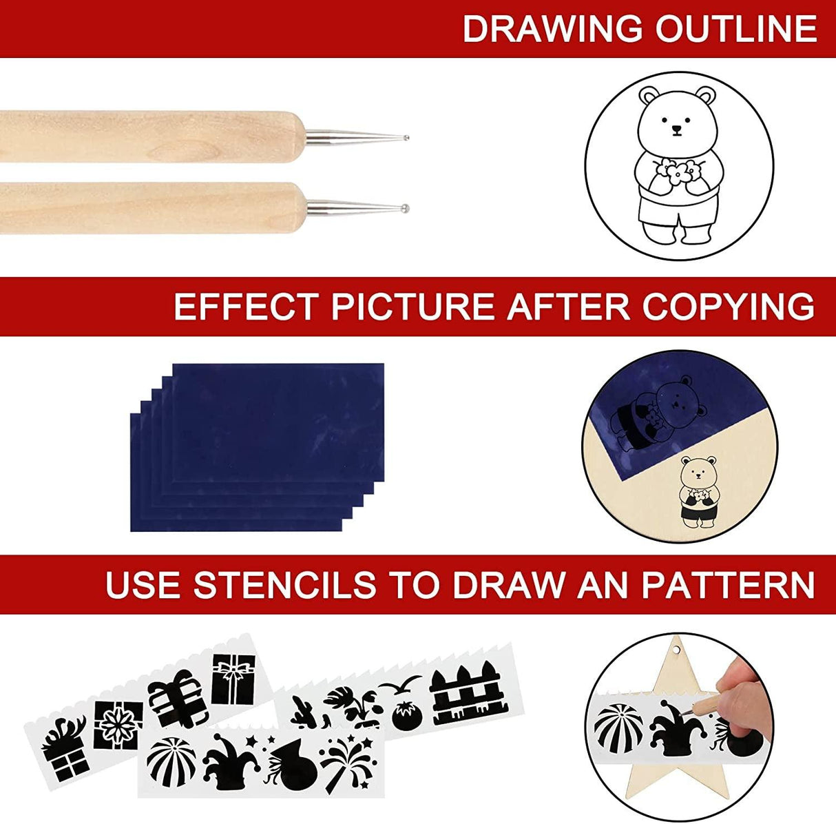 Wood Burning Kit 73PCS Professional Pen and Accessories Wooden Kits Embossing Carving and Wood Burning WoodArtSupply
