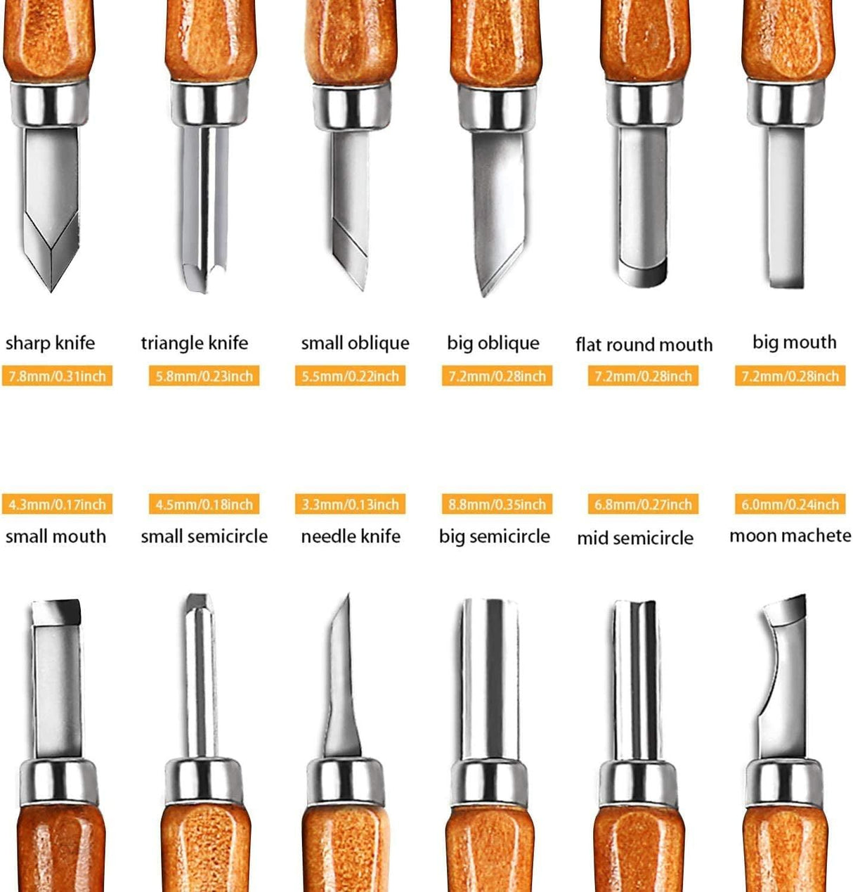 Wood Carving Knife Set - 20 PCS Hand Carving Tool Set for DIY Sculpture Carpenter Experts & Beginners WoodArtSupply