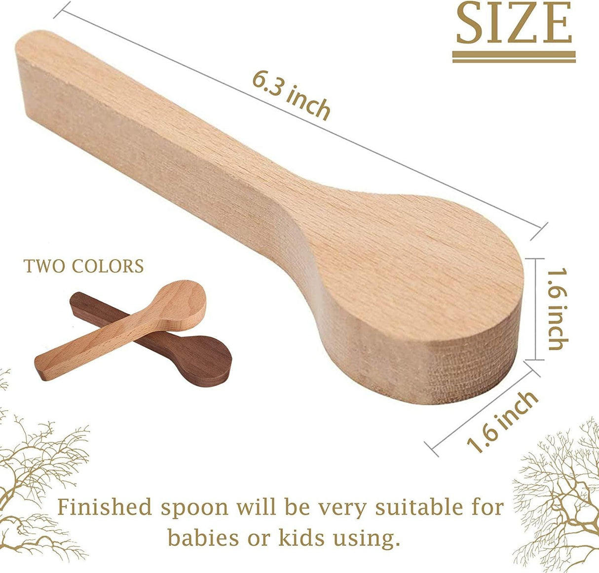 Wood Carving Spoon Blank Wood Unfinished Wooden Craft Whittling Kit Whittler (5 Pack) WoodArtSupply