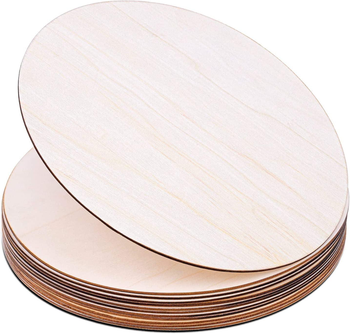 12Pcs 12 Inch Wood Circles for Crafts, Unfinished Blank Wooden