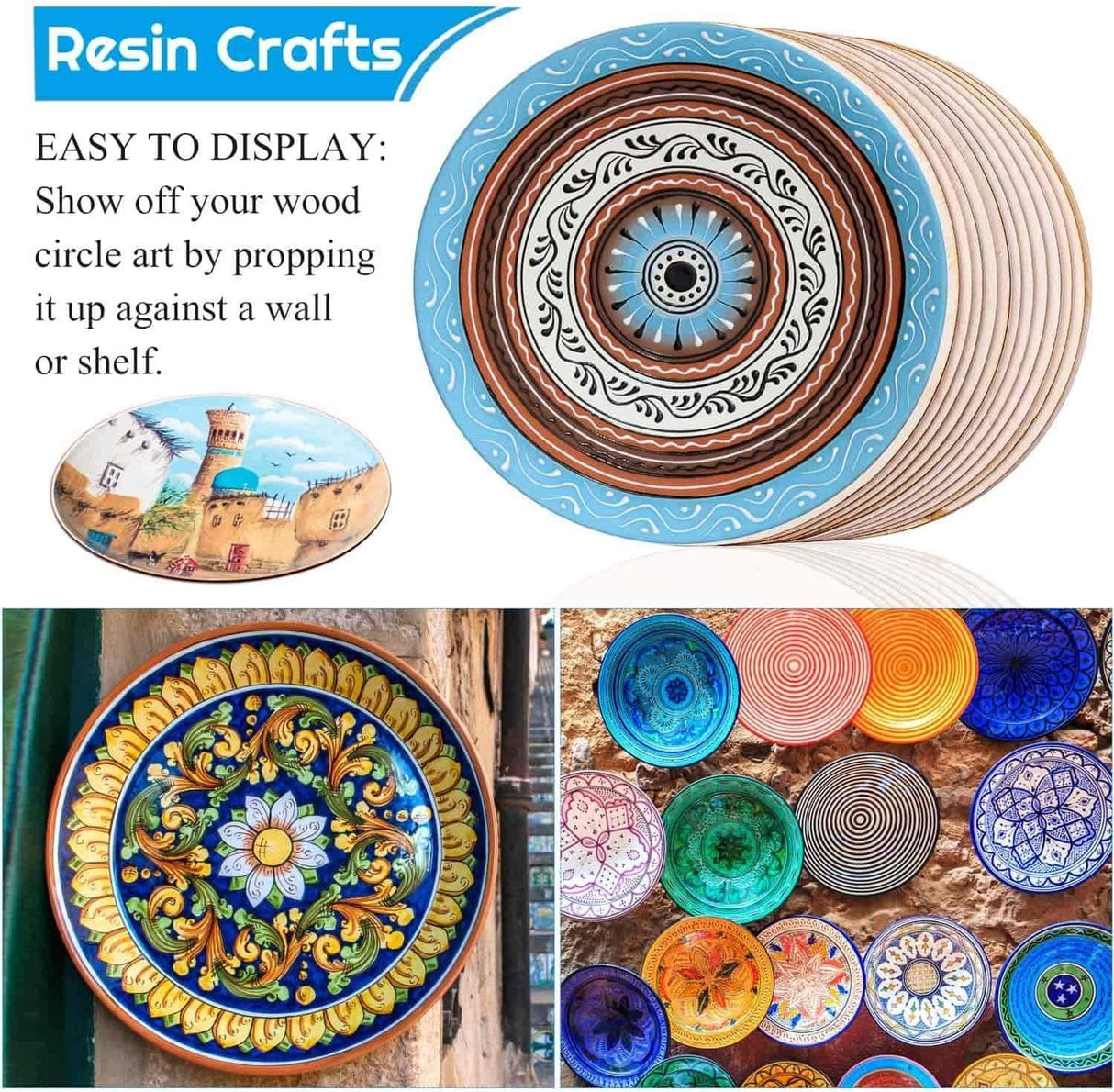 Wood Circles for Crafts, 12 Pack 12 Inch Unfinished Wood Rounds Wooden Cutouts Crafts WoodArtSupply