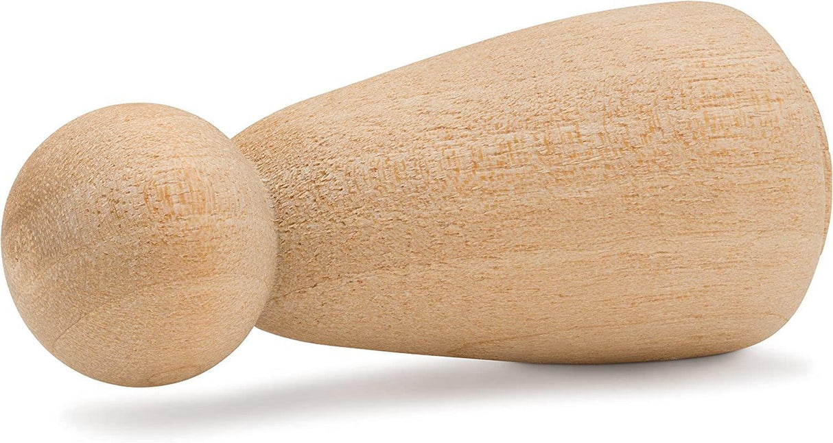 Wood Peg Dolls Unfinished 2 Inch, Mom/Angel Shape, Pack of 25 Birch Wooden Peg People for Crafting, Miniature Figures WoodArtSupply