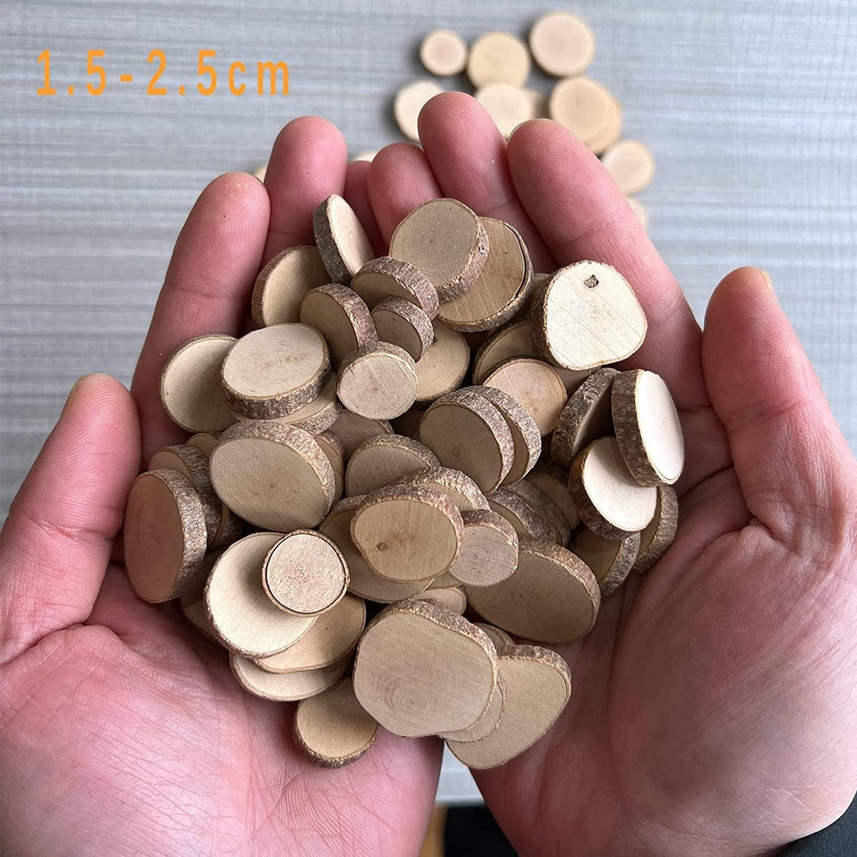 Wood Slices Tiny Log Slices Unfinished Natural 100Pcs Kids Crafts Painting Toys DIY Wedding Home Centerpieces 1.5-2.5Cm WoodArtSupply