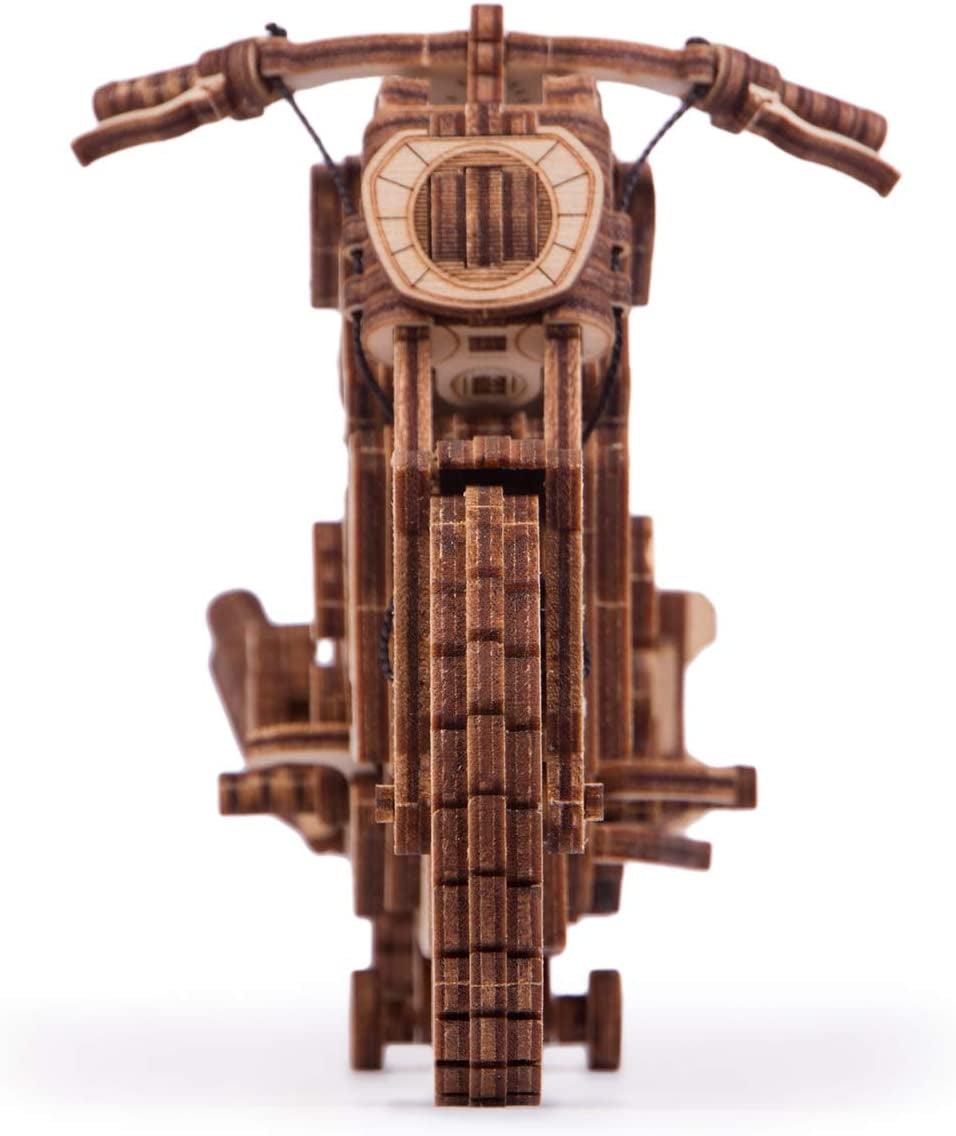 Wood Trick Eco-Friendly Rubber Band Motor Motorcycle Model Kit - 3D Wooden Puzzle (10x4 inches) WoodArtSupply