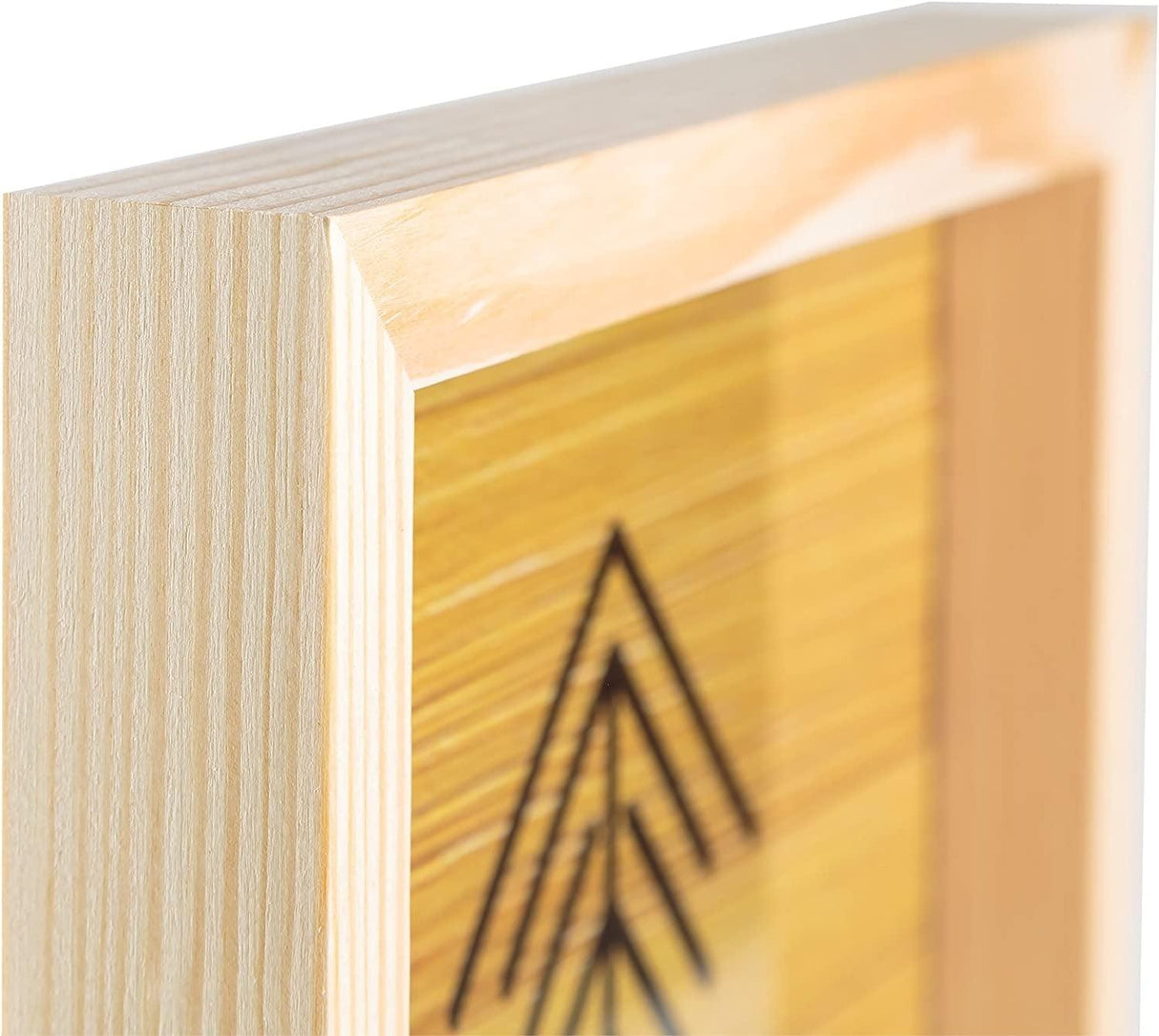 Wooden Picture Frames 8X10" Real Glass Set of 2 100% Eco Unfinished Wood Thick Borders Natural WoodArtSupply