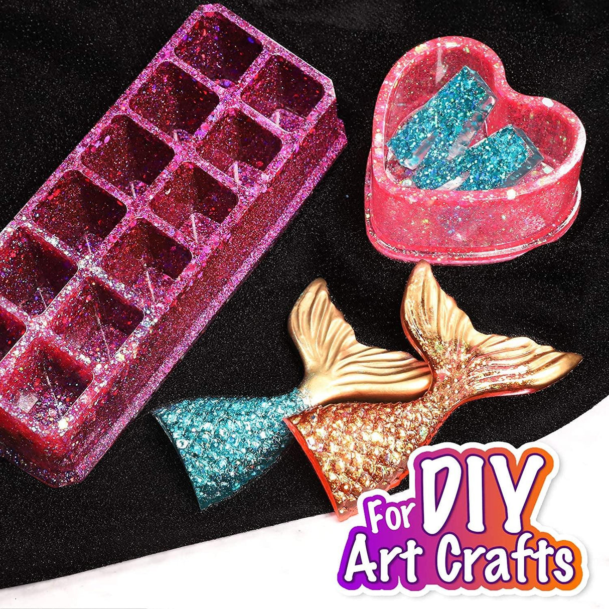 Holographic Chunky Glitter, 15 Colors Craft Glitter for Resin, with 5PCS Mixing Spoon, Cosmetic Glitter for Nail Body Eye Face, Resin Glitter Flakes WoodArtSupply