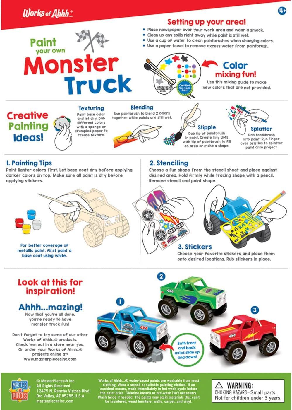 Craft Set - Monster Truck Premium Wood Paint Kit WoodArtSupply