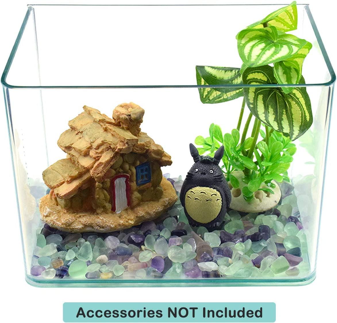 Decorative Crystal Pebbles, 1 Lb/460G (Fill 0.9 Cup) Natural Quartz Stones Aquarium Gravel Sea Glass Rock Sand for Fish Turtle Tank/Air Plants WoodArtSupply