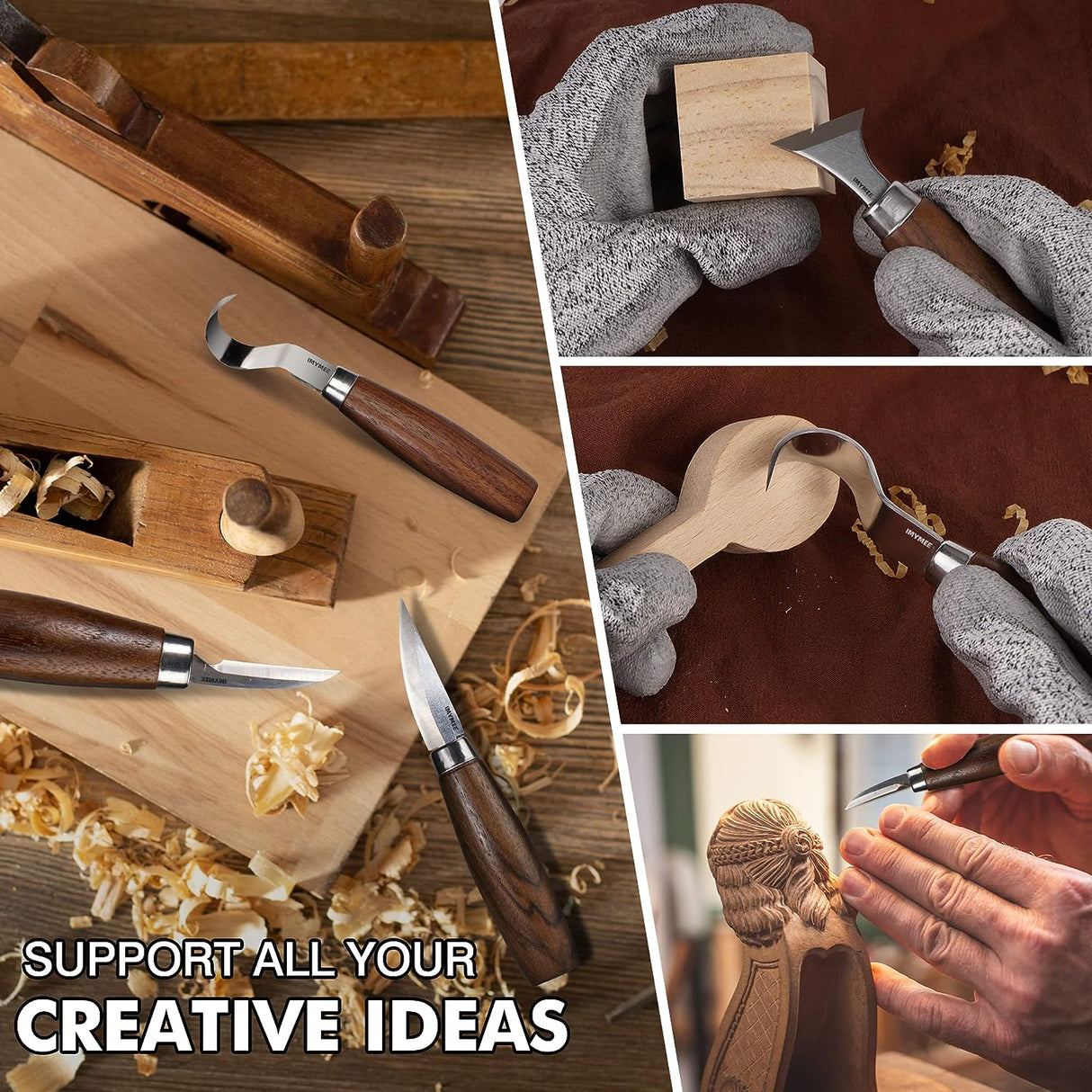 Wood Whittling Kit for Beginners-Complete Whittling Set with 4Pcs Wood Carving Knives & 8Pcs Basswood Wood Blocks-Perfect Wood Carving Kit WoodArtSupply