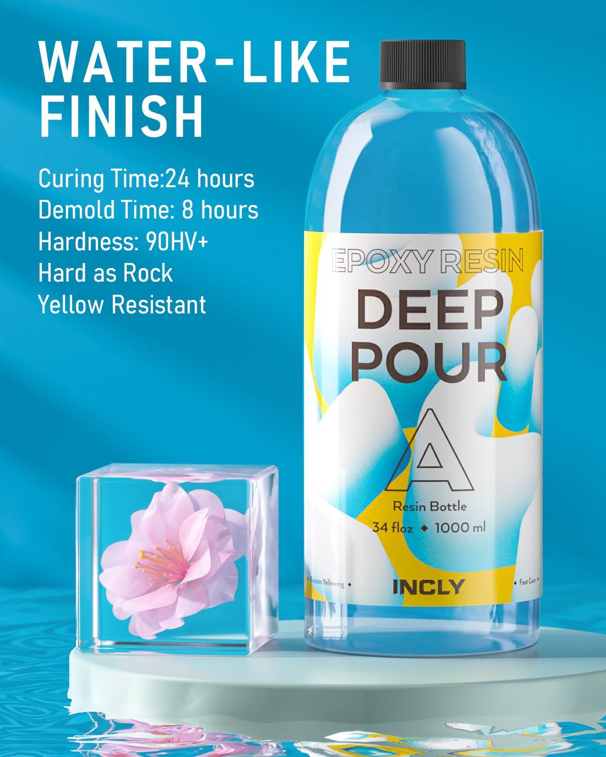 51OZ Deep Pour Epoxy Resin Kit, High Gloss & Bubble Free 2 to 4 Inch Depth Art Resin for Craft River Table, Wood Filler, Bar Top, Coating, Casting, WoodArtSupply