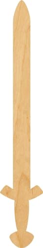 3 Pcs Viking Sword Supply 3" Wooden Shape Ornaments Unique Unpainted Smooth Surface Unfinished Laser Cutout Wood Sheets Boards for Crafts 1/8 Inch Generic
