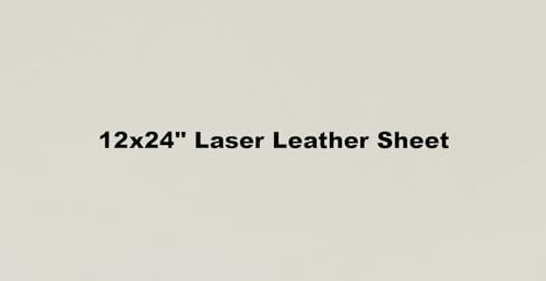 12" x 24" Laserable Leather Sheets with Heat Transfer Adhesive Backing, CO2 Laser Engraving Supplies, for Glowforge Supplie (Solid White/Black, 2) Generic