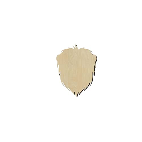 Lion Head Wood Craft Unfinished Wooden Cutout Art DIY Wooden Signs Inspirational Wall Plaque Retro Hanging Wall Signs Decor for Home Room Office Arupkeer