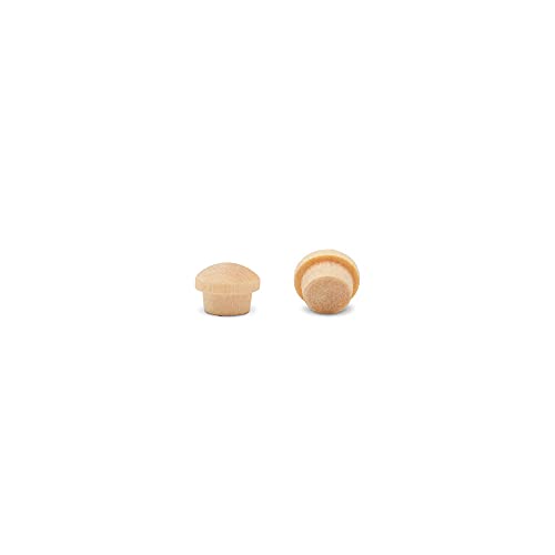 Wood Hole Plugs 1/4 inch, Pack of 100 Maple Button Top Wood Plugs for Screw Holes, by Woodpeckers Woodpeckers