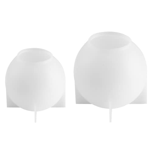 4.7'' & 4''Large Sphere Resin Molds, 2 Pcs Ball Shape Silicone Molds, One-Piece 3D Seamless Globe Epoxy Resin Molds, Large Sphere Resin Casting Mould COSYOO