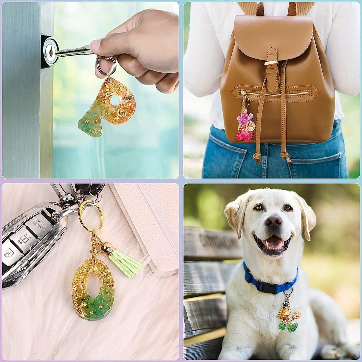 Alphabet Resin Mold, Reversed Alphabet Silicone Molds with Holes for Epoxy, Letter Molds for Resin DIY Keychain Jewelry Pendant WoodArtSupply