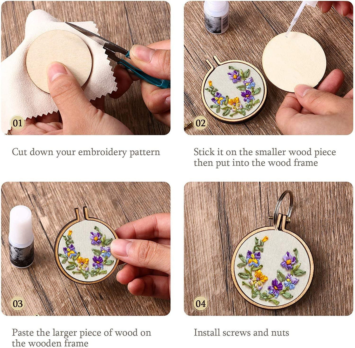Mini Embroidery Hoop Wooden Mini Crossing Stitch Hoop Mini Ring Embroidery Circle for DIY Pendant Crafts, Round, Oval Vertical, Oval Horizontal (16 WoodArtSupply