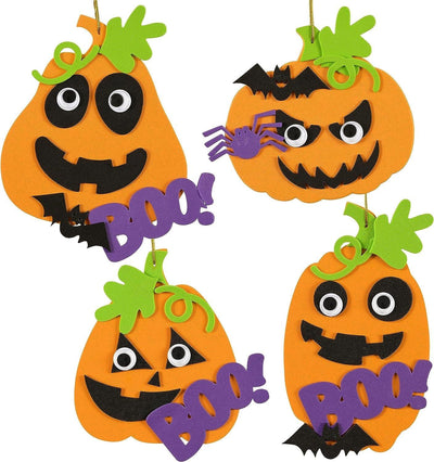 Create Your Own Halloween Pumpkins - Set of 4 - Halloween Crafts for Kids Ages 4-8 - DIY Party Favors, Ornaments, Magnets and Décor