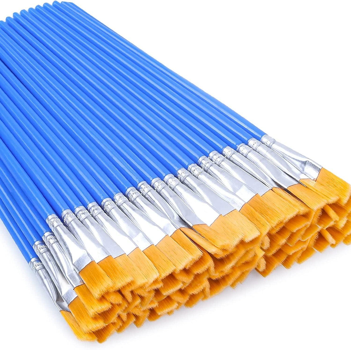 50 Pcs Flat Paint Brushes for Touch Up, Small Paint Brushes for Classroom Crafts Paint Brushes WoodArtSupply