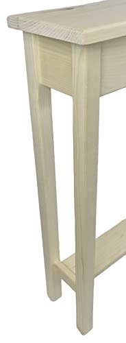 60" Narrow Console Sofa Table - Unfinished Foyer Pine Table With Bottom Storage Shelf Generic