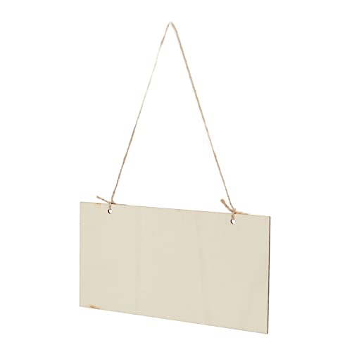 Unfinished Hanging Wood Sign,6Pack Blank Wooden Signs for Crafts,Decorative Wood Plaque Wooden Slices Banners with Holes Ropes for Coffee Shop HERCHR