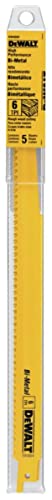 DEWALT Reciprocating Saw Blades, Bi-Metal, 12-Inch, 6 TPI, 5-Pack (DW4804) DEWALT