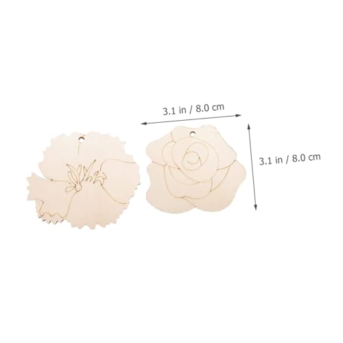 Gogogmee 1 Set Painting Flower Wood Piece Wooden Flower Discs Crafts Unfinished Wood Slices Wood Cutouts Shapes Kids Arts and Crafts DIY Painting Gogogmee