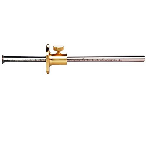 Wheel Marking Gauge Kit with 2 Extra Cutter Wheels and Screws, Small Anti Roll Brass Head, Metric Micro Adjuster Ruler, Woodworking Tools Scriber for MKC