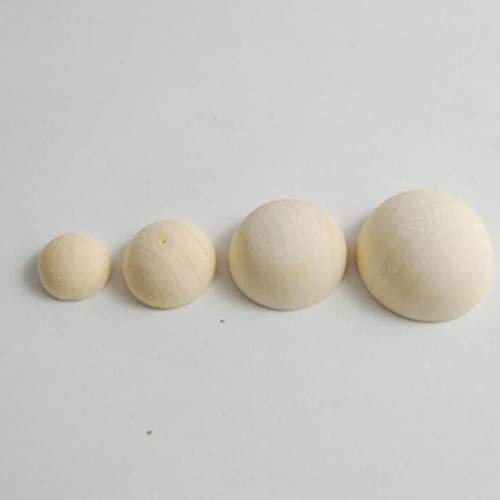 MAGICLULU 200pcs Unfinished Wooden Half Balls Blank Split Wooden Balls Natural Wooden Half Round Ball for DIY Crafts Home Party Decoration (15mm) MAGICLULU