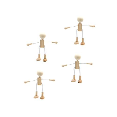 COHEALI 16 Pcs Painting Doll Figurine Wood Peg Dolls DIY Wood Toys Unfinished Robot Mannequin Unfinished Marionette Puppet DIY Peg Dolls Robots COHEALI