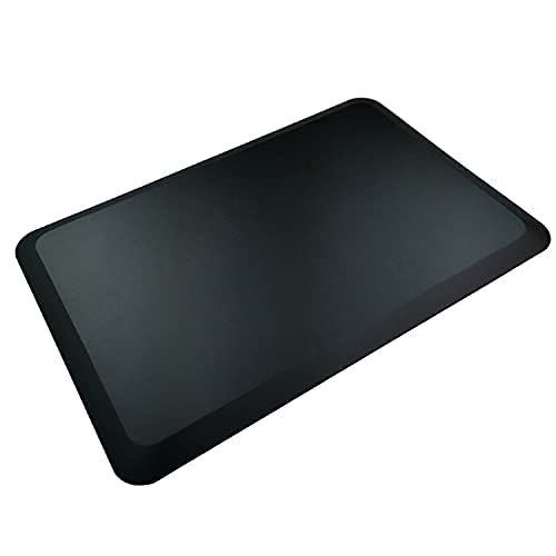 HEALEG 1" Extra Thick Anti Fatigue Floor Mat,Kitchen Mat, Standing Desk Mat – Comfort at Home, Office, Garage - Advanced PU Foam - NOT PVC!!! (Black, HEALEG