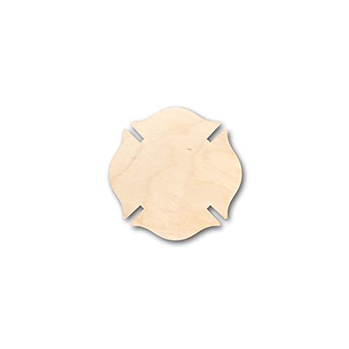 Fireman's Badge Symbol Wood Craft,Unfinished Wooden Cutout Art,DIY Wood Sign, Inspirational Farmhouse Wall Plaque,Rustic Home Decor for Home Laundry Arupkeer