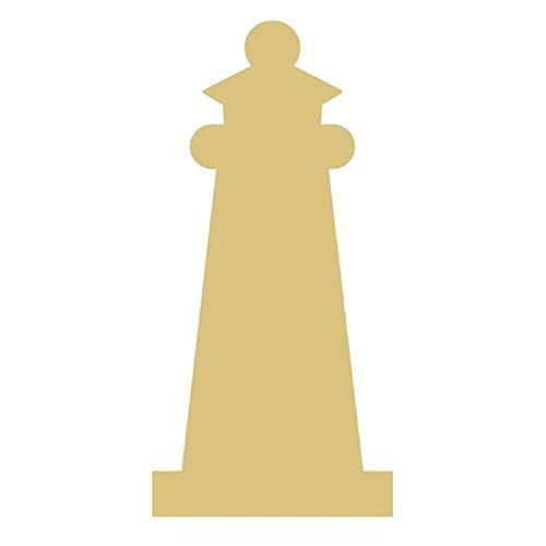 Lighthouse Cutout Unfinished Wood Beach Decor Summer Door Hanger MDF Shape Canvas Style 1 (12") Diverse Woodworking