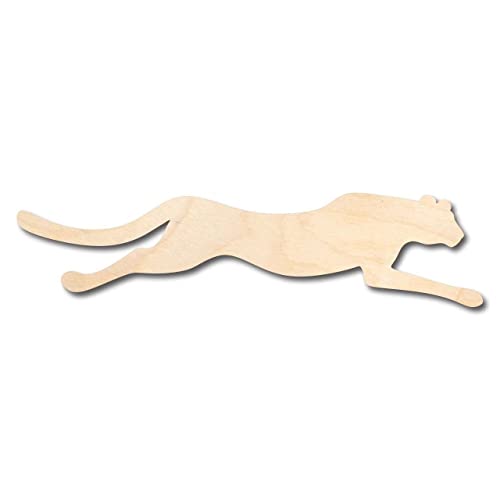 Unfinished Wood Running Cheetah Shape - Animal - Wildlife - Craft - up to 24" DIY 8" / 1/4" 24 Hour Crafts