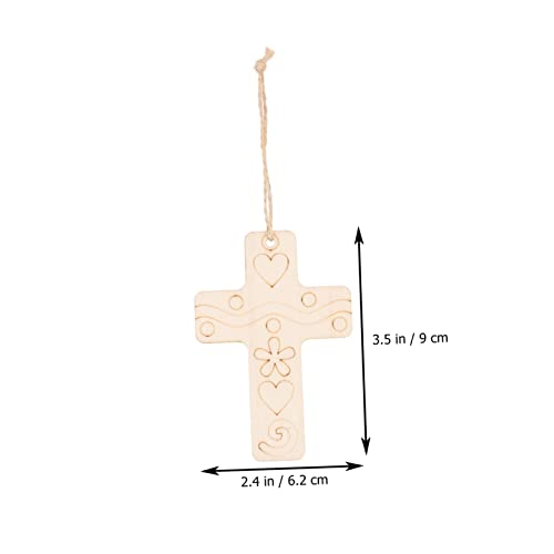 50 Sets Blank Cross Wood Piece Wood Crafts Woody Decorations for Home Cross Wood Slices Wood Cross Ornaments Unfinished Wood Cross Unfinished Wooden SEWACC