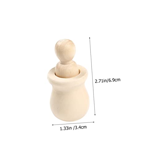 Kisangel 60 pcs Wooden Man Unfinished People Unfinished peg Doll Wooden People Doll Blank Wooden Dolls Wooden Angel Dolls kidcraft playset Unfinished Kisangel