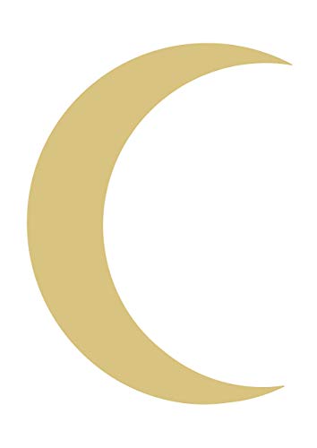 Crescent Moon Cutout Unfinished Wood Home Decor Nursery Kids Room Special Occasion Door Hanger MDF Shape Canvas Style 1 Diverse Woodworking
