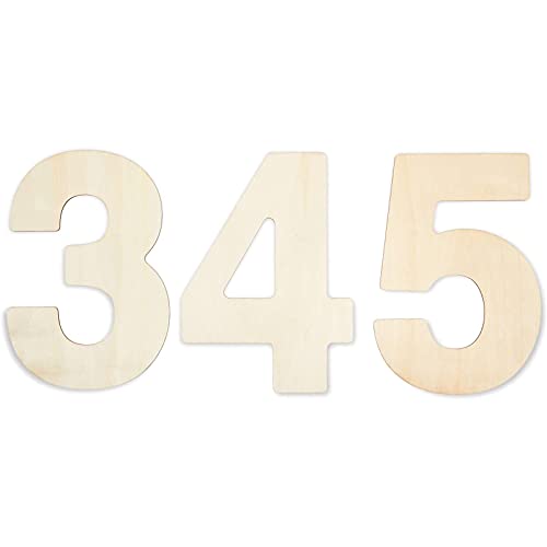 Bright Creations Unfinished Wooden Numbers for Crafts, 0-9 (12 Inches, 10 Pieces) Bright Creations