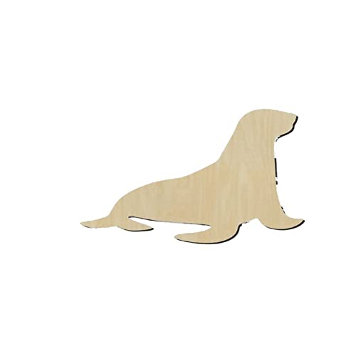 Sea Lion Wood Craft,Unfinished Wooden Cutout Art,DIY Wood Sign, Inspirational Farmhouse Wall Plaque,Rustic Home Decor for Grandpa Papa Dad Boyfriend Arupkeer