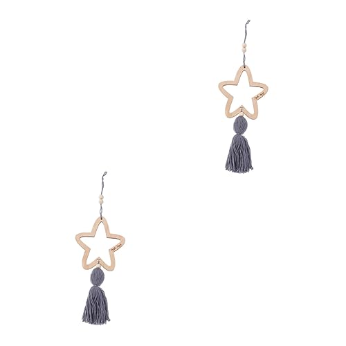 PartyKindom 2pcs Unfinished Wood Stars Baby Room Hanging Ornament Star Ornament Nursery Star Decor Ceiling Decor PartyKindom