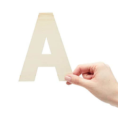 36 Pieces Unfinished Wooden Alphabet Letters for Crafts, 2 Extra Sets of Vowels AEIOU (6 Inches) Bright Creations