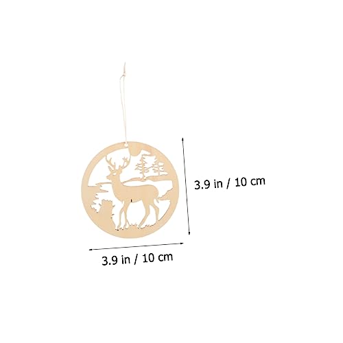 ABOOFAN 80 Pcs Christmas Ornaments Xmas Unfinished Hanging Slices Christmas Unfinished Wood Slices Christmas Wood Embellishments Wood Snowflake ABOOFAN